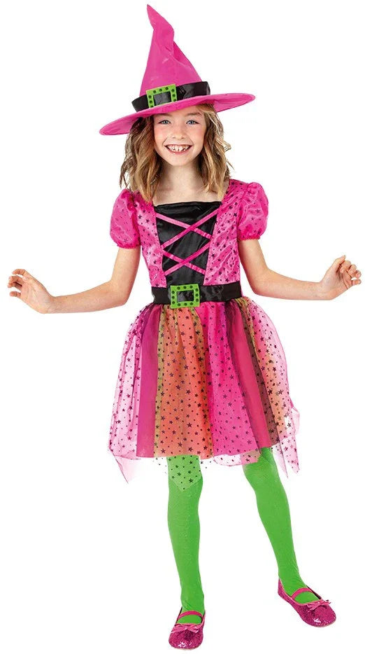 Disfraz de Bruja Encantadora Rosa para Niña Brujas Rubies